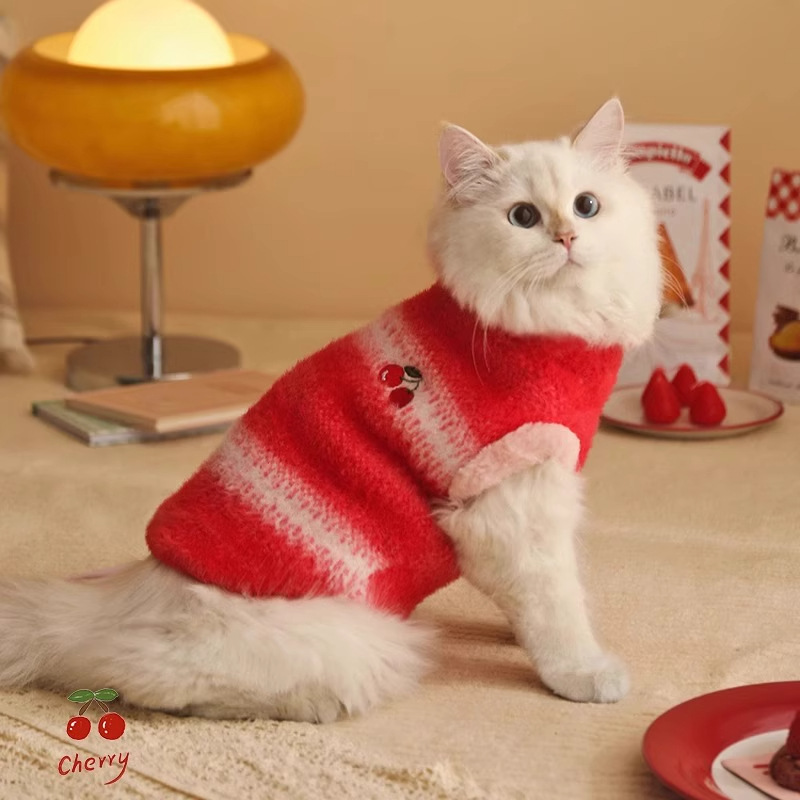 Gato imitación de visón chaleco encapuchado ropa de mascotas Garfield invierno para evitar la pérdida de ropa de invierno para gatos cachorros de invierno