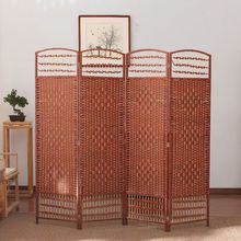 中式屏风 跨境客厅简约隔断办公玄关卧室移动草编屏面折叠屏风