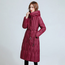 轻薄款棉衣女中长款气质棉服女士新款时尚棉衣冬季修身收腰棉服女