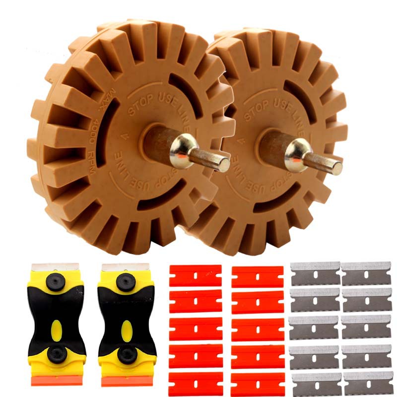 4寸除胶轮清洁铲刀去污除胶刀汽车贴膜组合工具套装24pcs跨境爆款