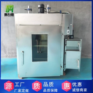 100型全自动电加热豆干烟熏机 双门通道式熏鸡烟熏炉操作视频诸城