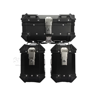 car tail box storage box, Motorcycle trunk - 28l18l-ordinary-three-boxes-black