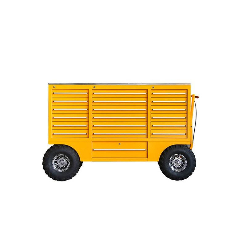 Exportación de comercio exterior pesado carro de pozo armario de herramientas de metal rodante carro multifuncional piezas de almacenamiento de movimiento de trabajo carro de herramientas