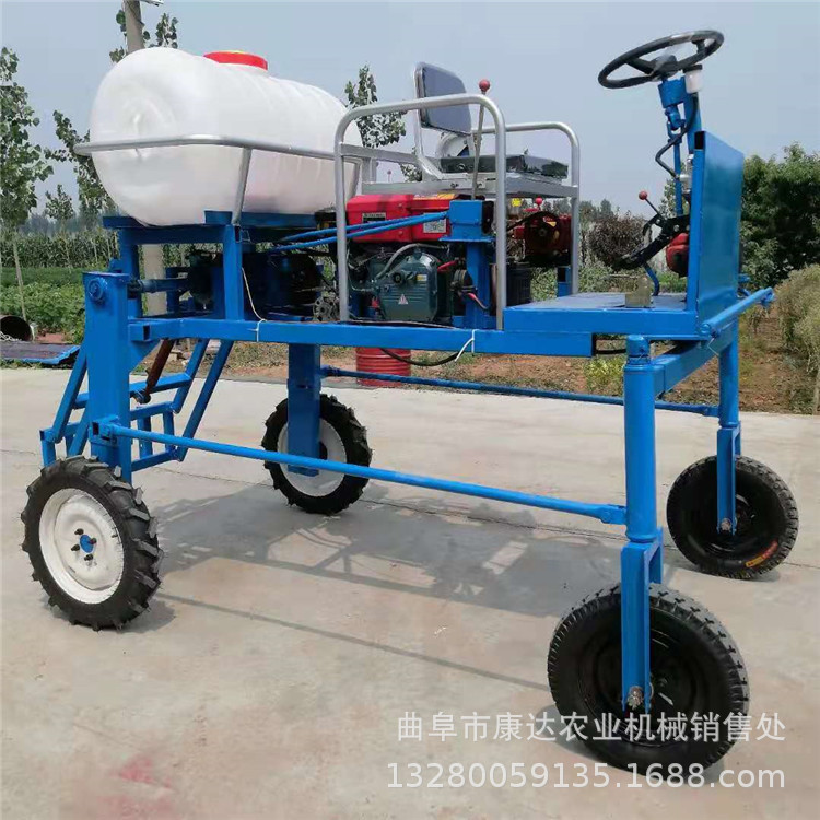 四轮打药机 离地高度1米轮距1.5-1.8米宽可调 柴油机带的喷雾机