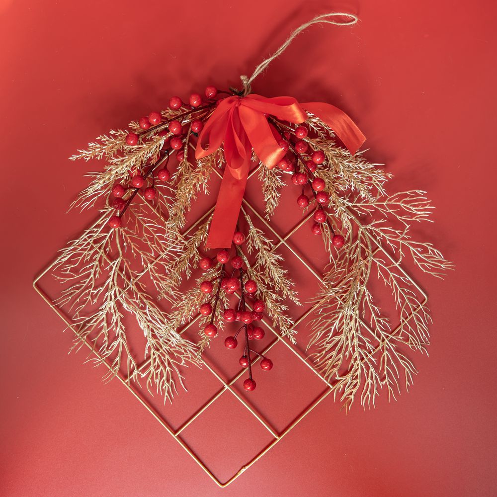 假花北美冬青年宵花牆飾發財果INS風仿真花家居裝飾批發CF01085