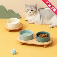 陶瓷猫碗狗狗食盆猫咪粮碗狗盆狗碗饮水碗双碗保护颈椎宠物碗用品