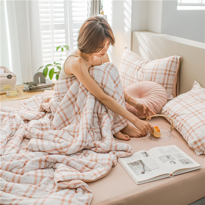 马卡龙无印风针织空调夏被礼品简约A类婴儿级亲肤夏凉被一件代发