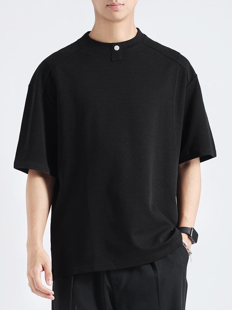 Ropa para hombres, lujo ligero, sensación de alta gama, camiseta imprescindible para hombres de manga corta para hombres 2025, ropa suelta para hombres, marca de moda para hombres