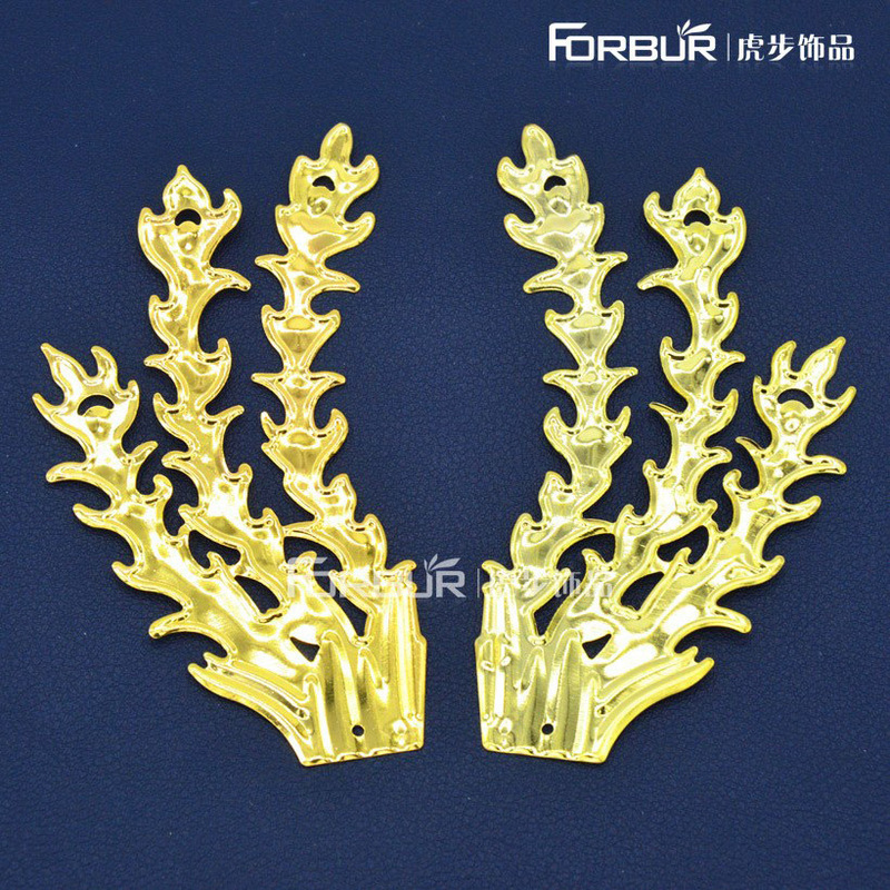 National tide bride headdress material hi fan phoenix crown decoration peacock tail golden phoenix tail three leaf phoenix tail