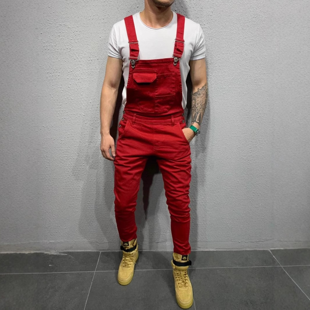 Foreign Trade Popular Workwear With Multiple Pockets, Overalls, Men's Casual Slim Fit Woven Jumpsuit, Wish Overalls, Men's_voghion.com