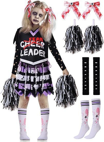 跨境新款万圣节派对服装海盗表演服儿童数码印花拉拉队表演服装|undefined