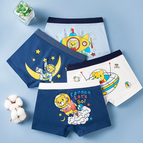 Summer thin children's boys' class A pure cotton underwear shorts teenagers and older children's cotton boxer briefs wholesale