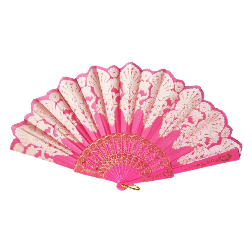 En stock ventilador de baile ventilador de plástico Yongchun ventilador plegable Español ventilador plegable dorado artesanía ventilador Yongchun ventilador