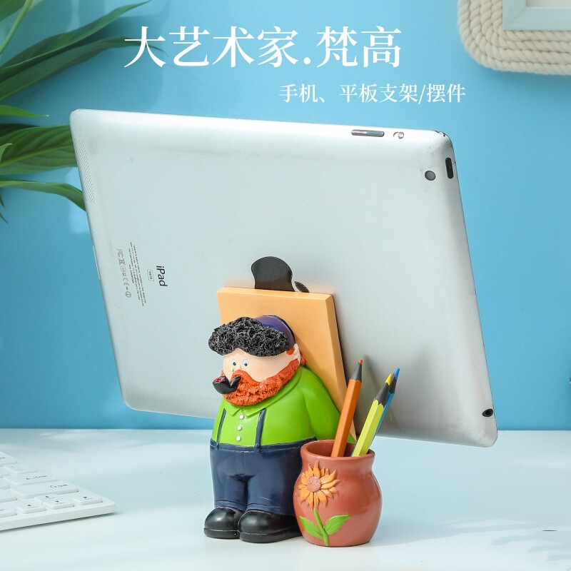 Creative Artist Van Gogh Pen Holder Mobile Phone Holder Home Multi-Purpose Crafts Desktop Small Ornaments Student Gifts