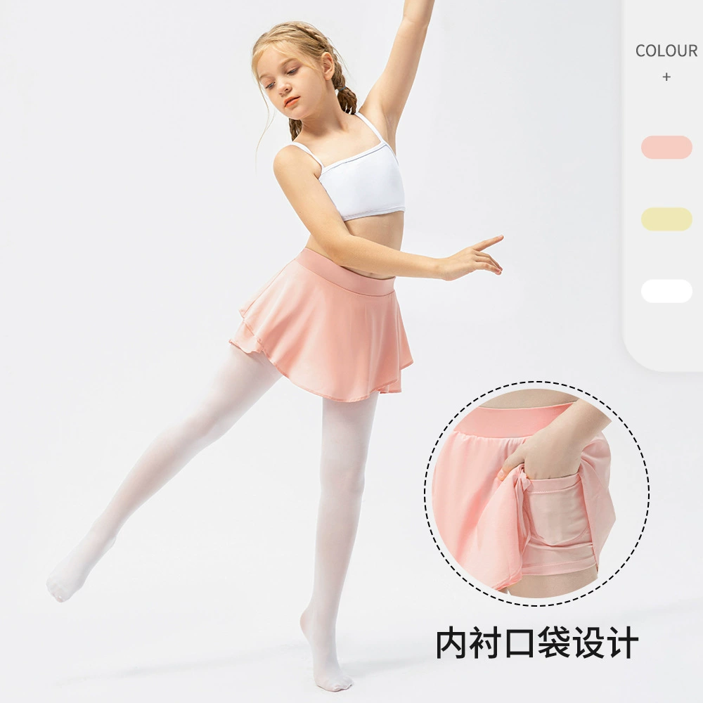Летняя юбка для танцевальных тренировок для девочек, поддельная юбка из двух частей, Детская приятная для кожи теннисная юбка для йоги 23410