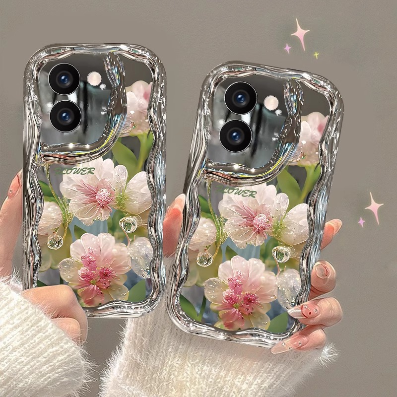 滴水油画花适用荣耀X60手机壳PLAY5电镀华为P70NOVA8少女款MATE70