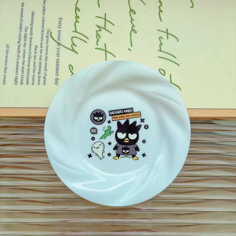 史迪仔猫咪家用餐桌吐骨碟点心盘库洛米塑料零食收纳盘甜品小吃盘|undefined