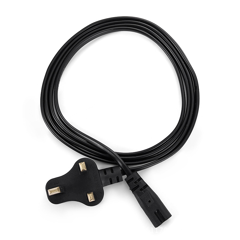 Cable de alimentación de ocho colas estándar británico Enchufe británico Cable de alimentación de ocho colas 1,5 m