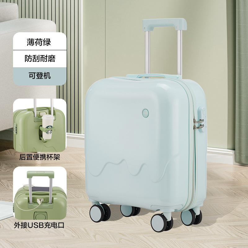行李箱18寸小型可登机男女新款短途旅行箱拉杆箱密码皮箱子免托运|undefined