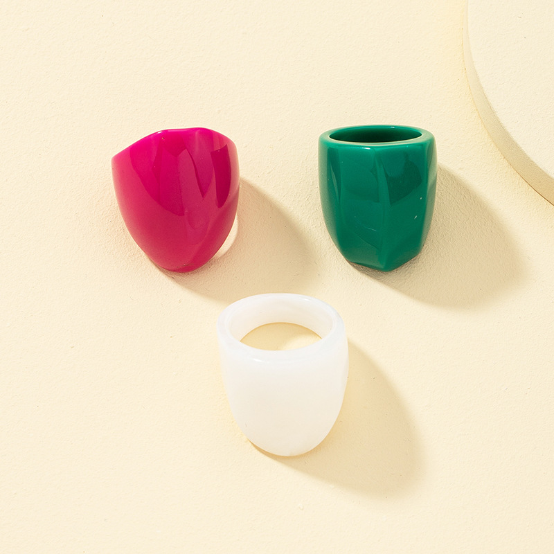 fashion multicolor acrylic ring set