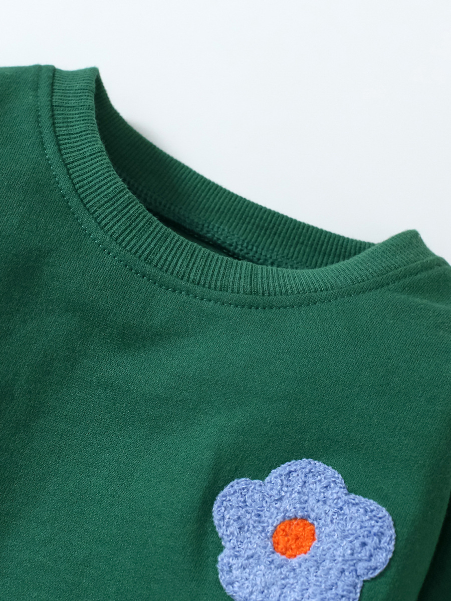 Pequeño Maven Otoño e Invierno niñas traje de lana forrado de manga larga suéter de los niños traje europeo y americano casual niñas traje