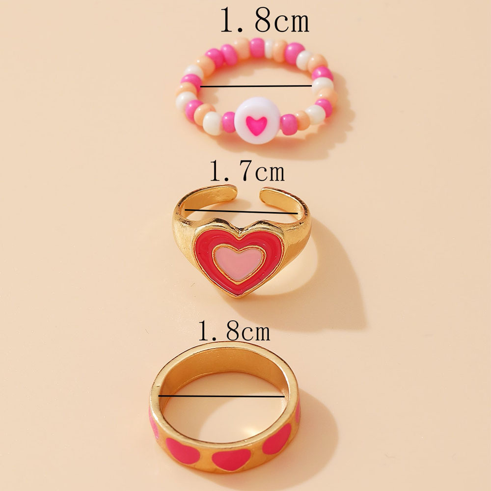 New Creative Simple Resin Alloy Women's Tail Ring Ring Color Ring Set display picture 1