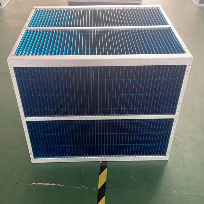 Air heat exchanger plate-type heat exchange core with corrugated structure for air exchange, leather shaping, and waste gas heat energy recovery
