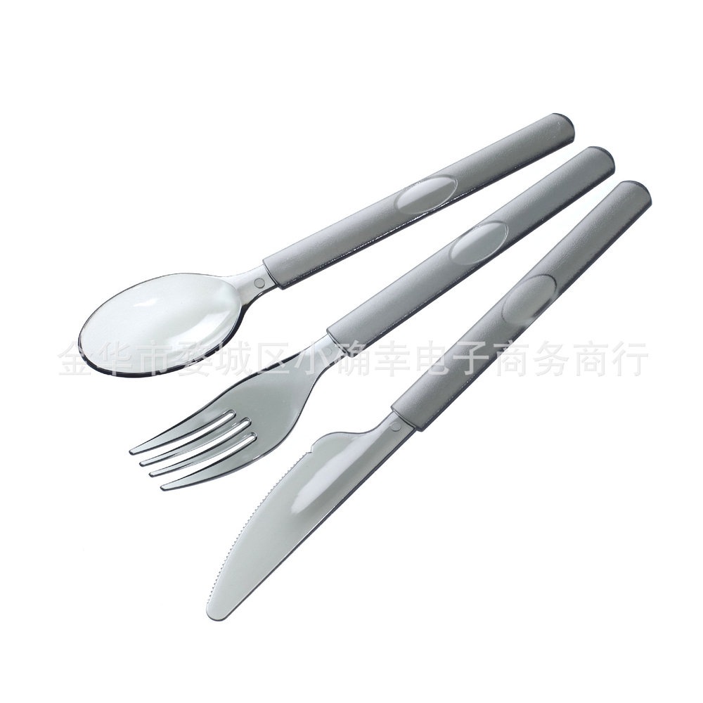 Ensalada de bistec occidental gruesa de mango largo desechable, cuchillo y tenedor para llevar, té con leche grueso, postre, cuchara de sopa, paquete independiente