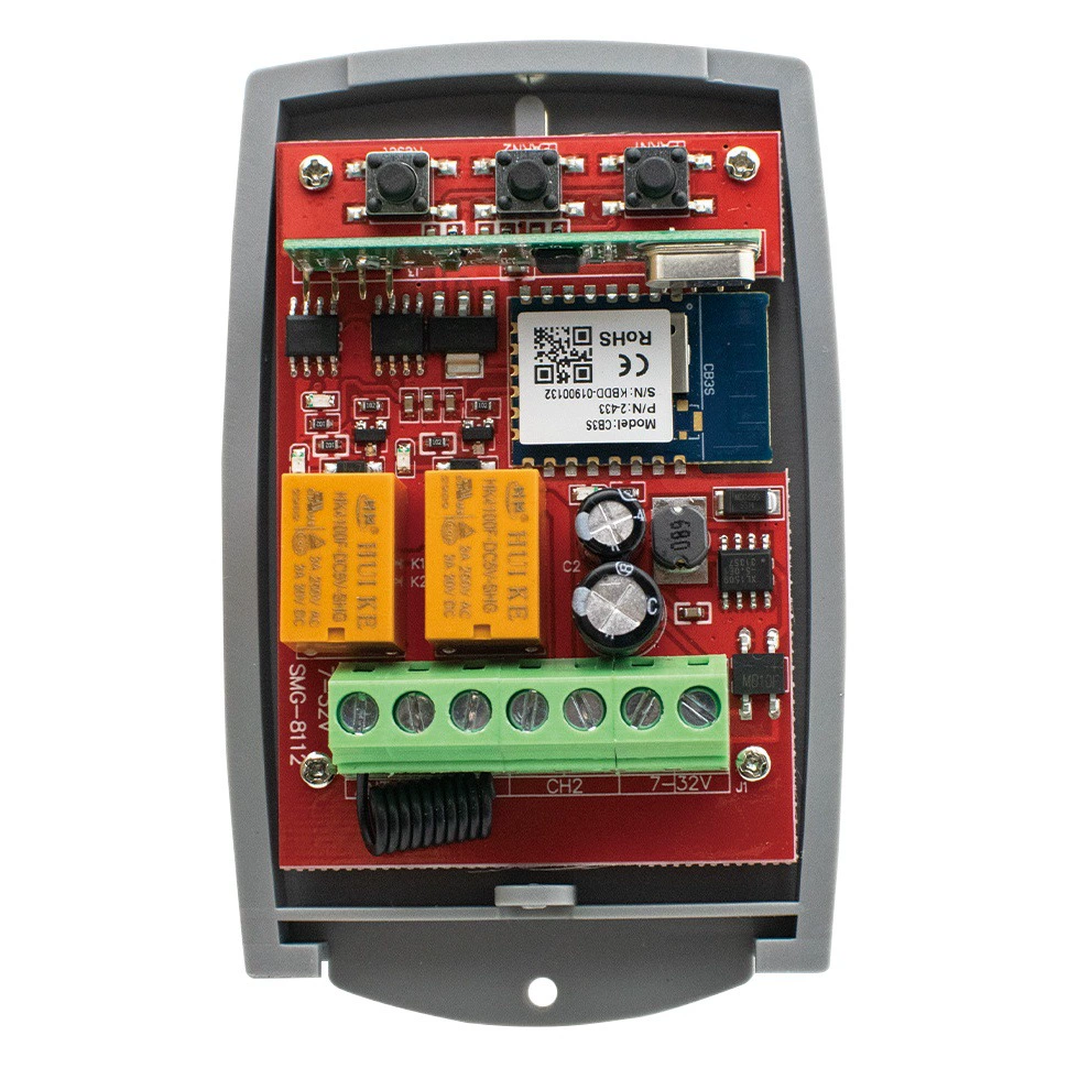 Tuya WIFI приемник гаражных ворот 2CH 433.92mhz Универсальный фиксированный код прокрутки 7-32V