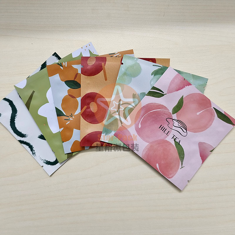 新款少批量订购山茶子茶叶独立小泡袋 一次性防潮哑光茶叶铝箔袋