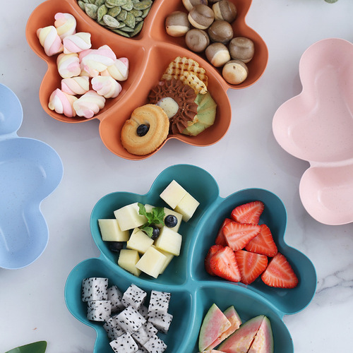 Plum nut plate household plastic fruit partition plate creative love plate living room household snack plate dry fruit plate