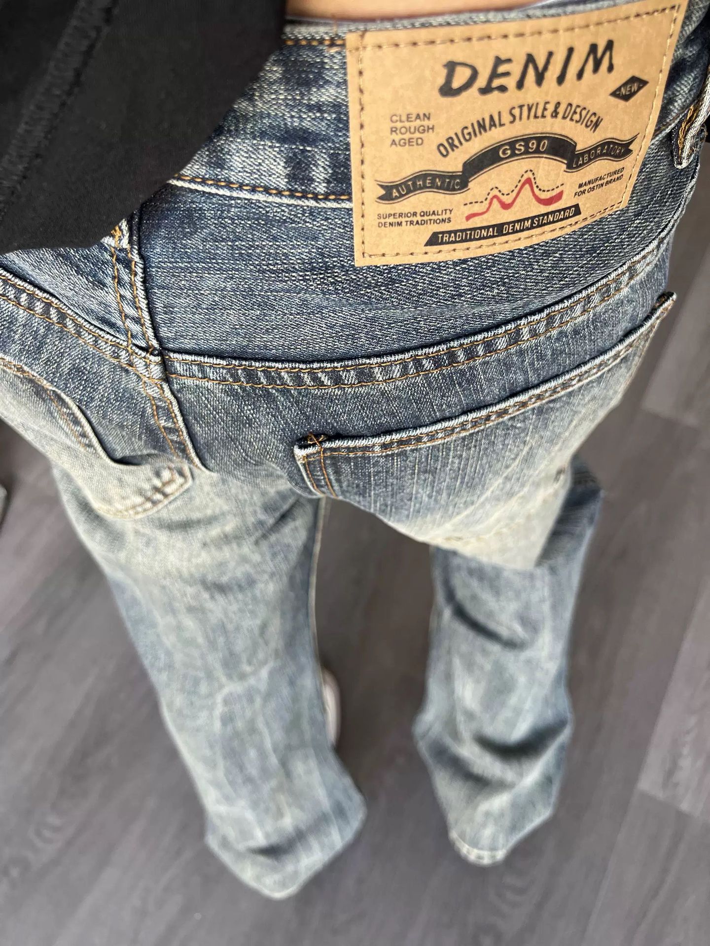 Spring 2026 Washed Flared Jeans Unisex Retro Style Midweight Cotton Long Leg Non-Stretch Machine Washable Black Blue Jeans_mkmklike.com