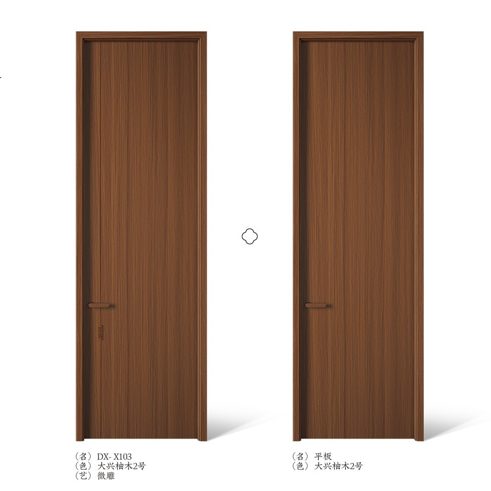 Puerta horizontal de madera aislada acústica simple puerta horizontal de dormitorio interior ecológica puerta de habitación de protección ambiental compuestos de madera sólida puerta libre de pintura
