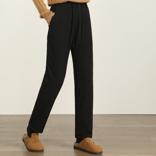Winter Unisex Couple's Elastic Waist Wool Camel Hair Slim-Fit Warm Cotton Pants Casual Pants Thickened and Warm