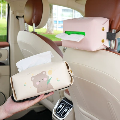 Box Cartoon Leather Car Seat: Car tissue box/set