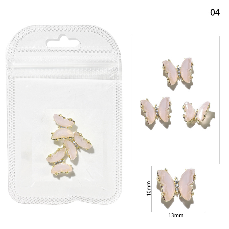 Accesorios de mariposa de uñas aurora uñas joyas de metal accesorios de uñas joyas de diamantes de imitación de uñas joyas pequeñas