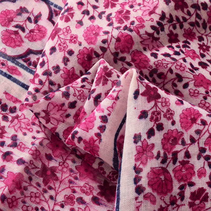 Estilo coreano estilo mori fresco y elegante bufanda de seda algodón y lino sensación bufanda de viaje protección solar toalla de playa protección solar femenina chal de protección solar