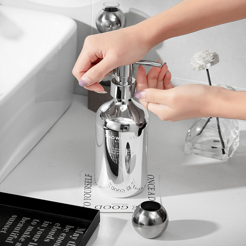 Hand sanitizer bottle shampoo shower gel ins light luxury style press lotion sub-bottle bathroom electroplating sub-bottle
