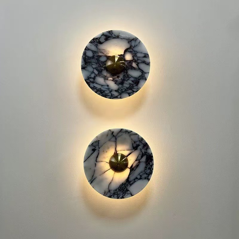 Ambiente de alto nivel de fondo italiano pared estilo sala de estar diseñador de entrada lámparas de cabecera de cama diseño de fondo grande