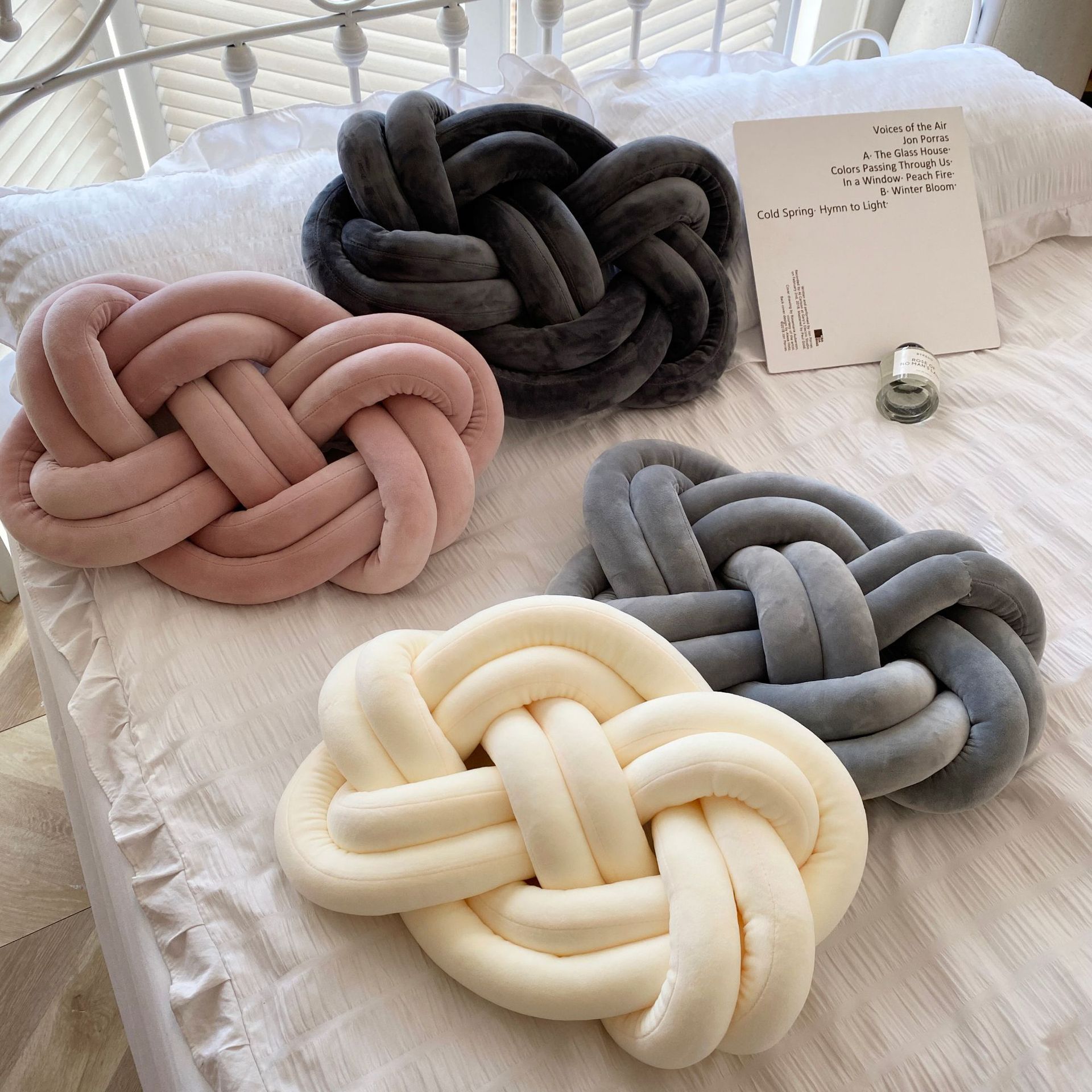 New Nordic Circular Knotted Chair Cushion Seat Cushion Living Room Sofa Backrest Bedside Soft Decoration B&B Plush Cushion