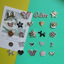 小香风银色电镀爱心蝴蝶结饰品配件发夹包包鞋玩具手机壳手工材料