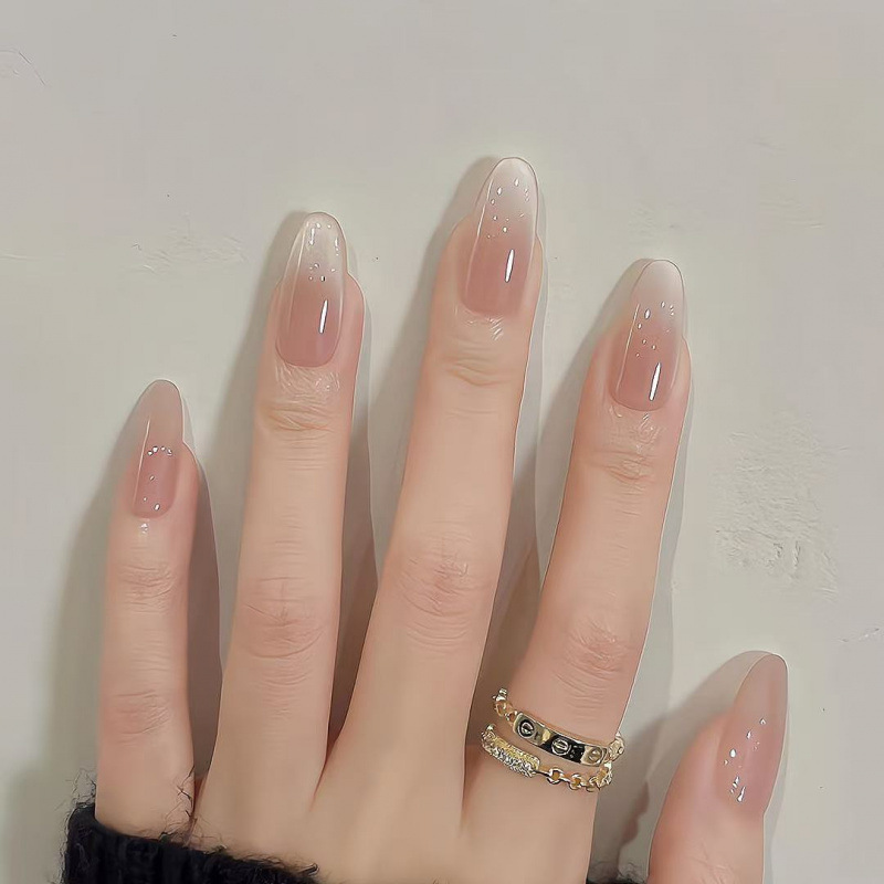 Early Summer SPAR Cat's Eye Gentle Cat's Eye White All-match Medium Oval Hand-worn Armor high quality Fake Nail Finished Products