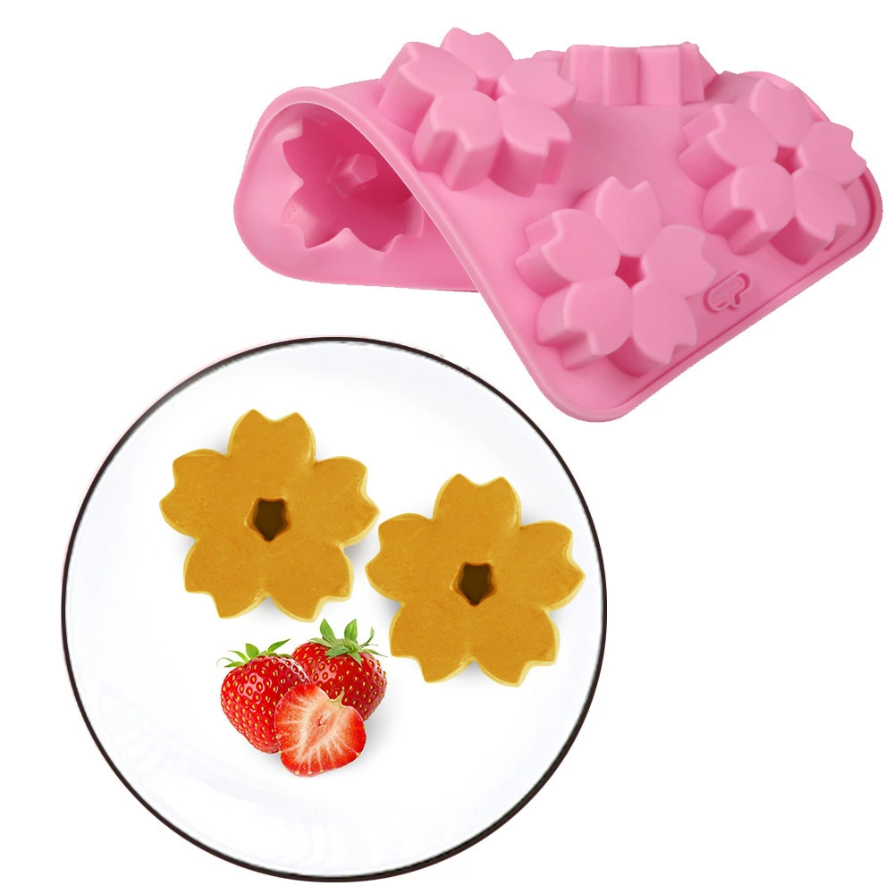 Силиконовый зажим 6-подключение сакура форма кондитерский mold ручной soap модель маленький цветок желе moldDIY выпечка инструмент