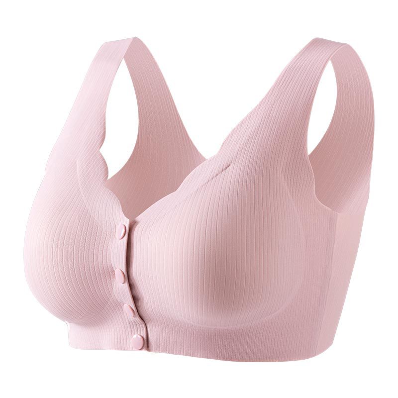 Ropa interior de mamá Verano Sujetador delgado con hebilla delantera sin anillo de acero Sujetador de recolección estilo chaleco Sujetador de seda de hielo sin costuras de mediana edad y ancianos