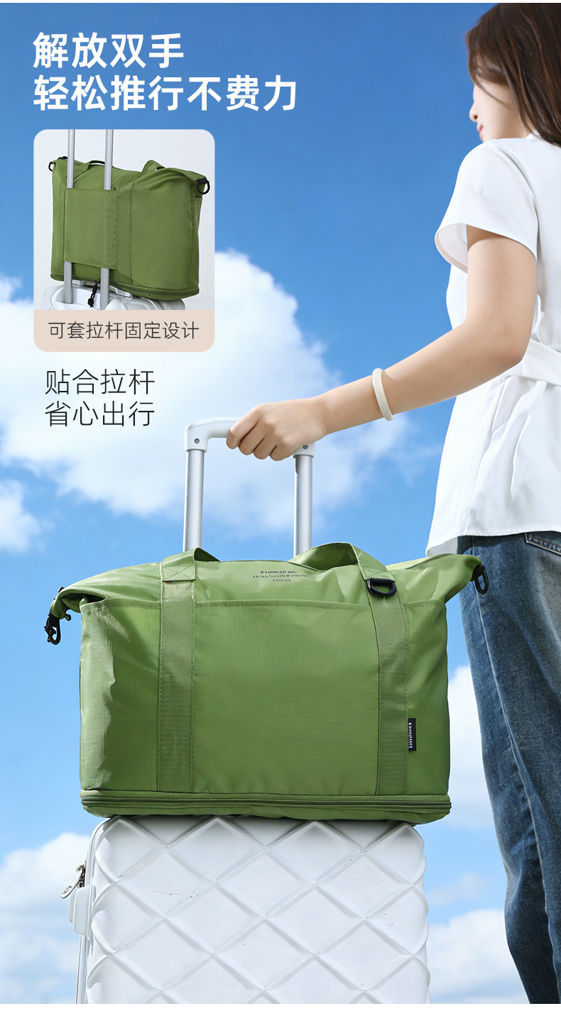Cross-border Foreign Trade Large-capacity Expandable Trolley Case Luggage Bag Single-shoulder Lightweight Multifunctional Travel Storage Bag