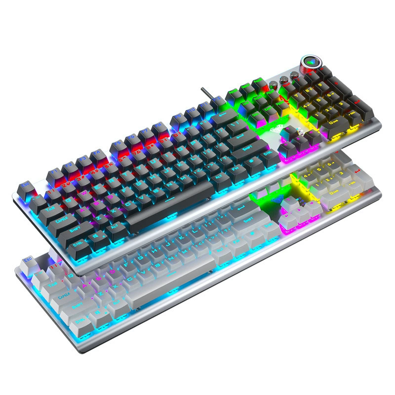 AULA Solid F3018 Game Mechanical Keyboard Cool Backlight Light Effective Blue Shaxis Axis Double Sensing Shaft is changed at home