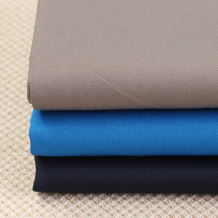 Tc tejido de alta calidad teñido sólido 80% poliéster 20% algodón 3 / 1 tela de twill uniforme