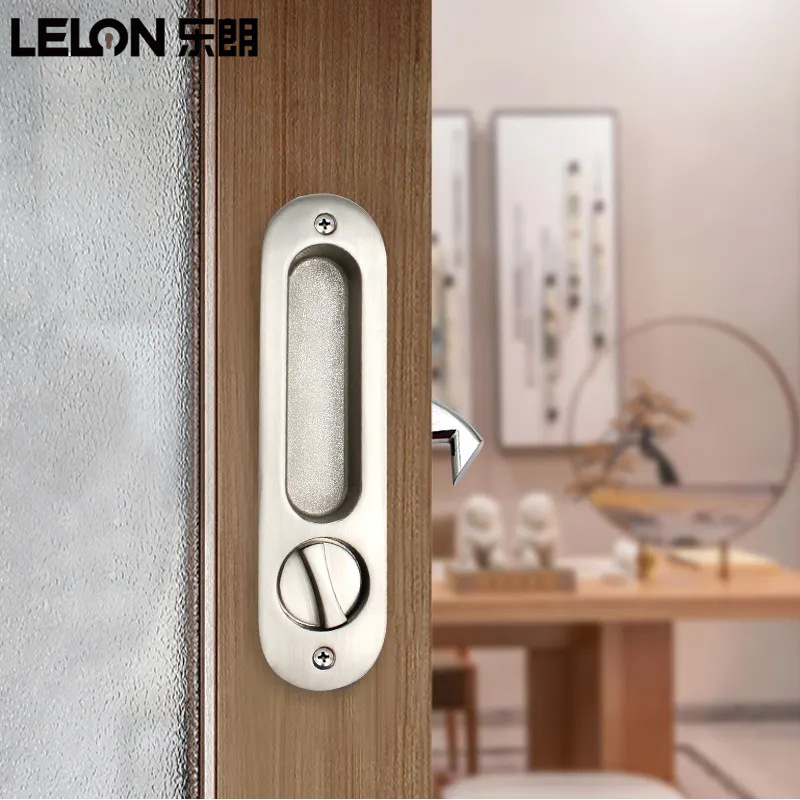 Cerradura de puerta deslizante de aleación de zinc personalizada gancho de puerta deslizante invisible incrustado oculto cerradura de puerta deslizante interior del baño del hotel