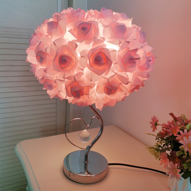 Cross-border Rose Table Lamp Heart Wing K9 Crystal Lamp Girls ins Internet Celebrity Wedding Bedroom Bedside Decorative Table Lamp Cross-border Rose Table Lamp Heart Wing K9 Crystal Lamp Girls ins Internet Celebrity Wedding Bedroom Bedside Decorative Table Lamp