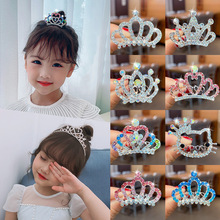 公主小皇冠頭飾兒童女童寶寶王冠小孩發飾發梳插梳水鑽飾品發卡女